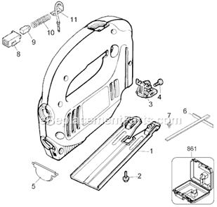Page A Diagram and Parts List for TV400 Type 3 Black and Decker Jig Saw